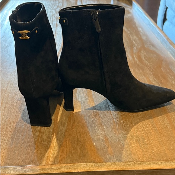New Sam Edelman Saige Ankle Bootie Ankle Boots Black Suede 8 - Picture 10 of 12